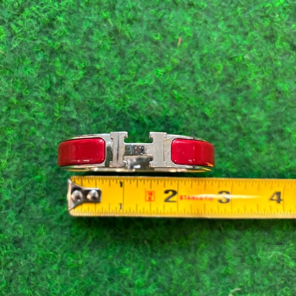 Hermes Clic H bracelet Red with Silver Palladium - Picture 5 of 7